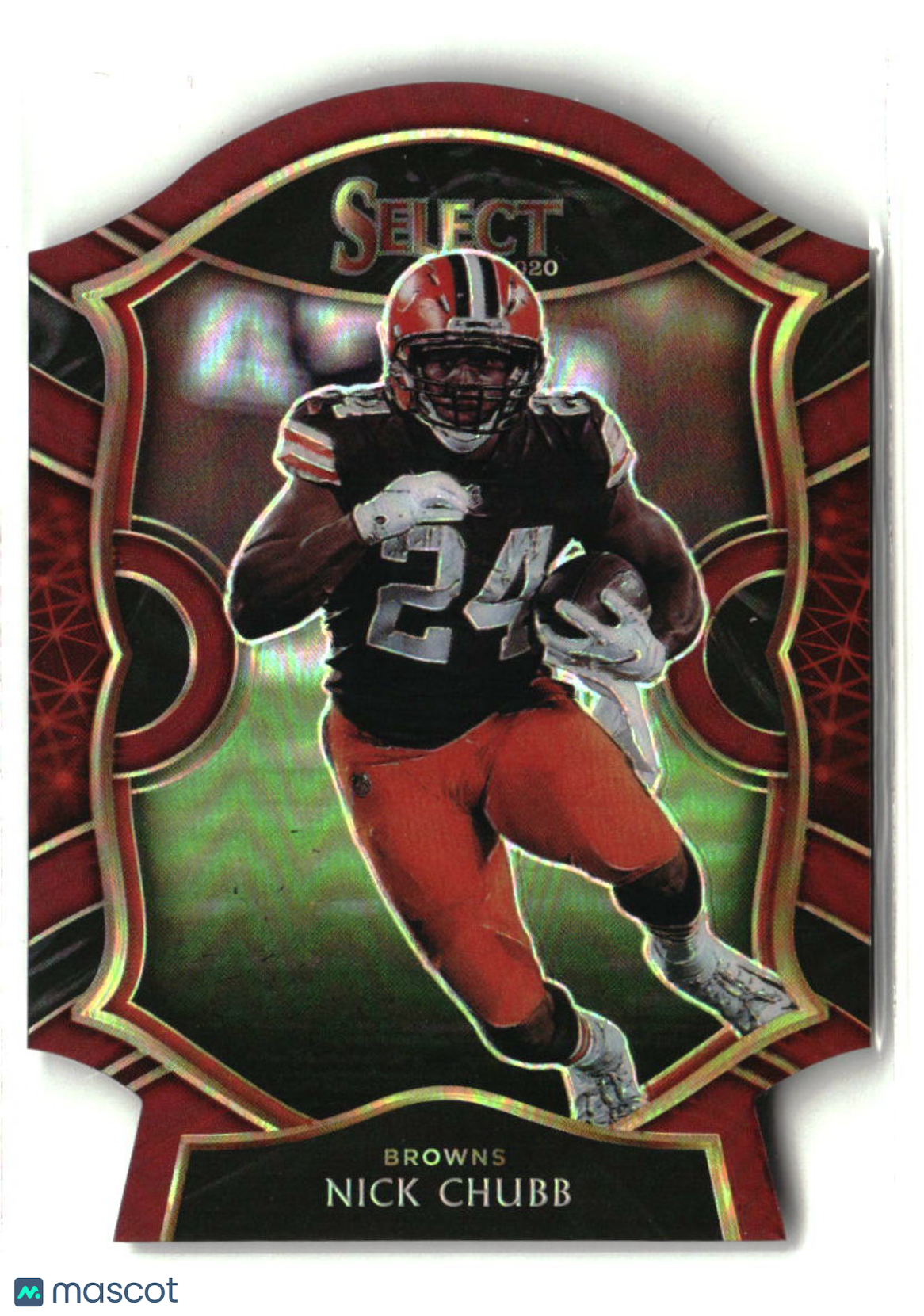 Nick Chubb 2020 Panini Select Maroon Prizm Die Cut #26