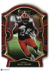 Nick Chubb 2020 Panini Select Maroon Prizm Die Cut #26