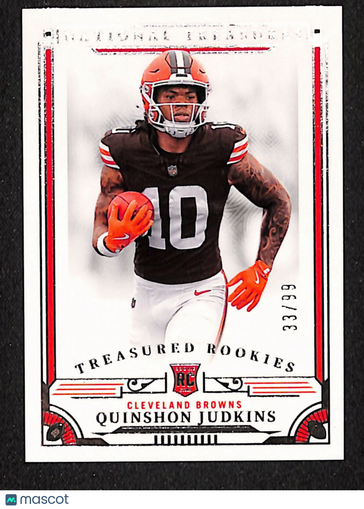 Quinshon Judkins 2025 Panini National Treasures Treasured Rookies #TR-QJS #/99