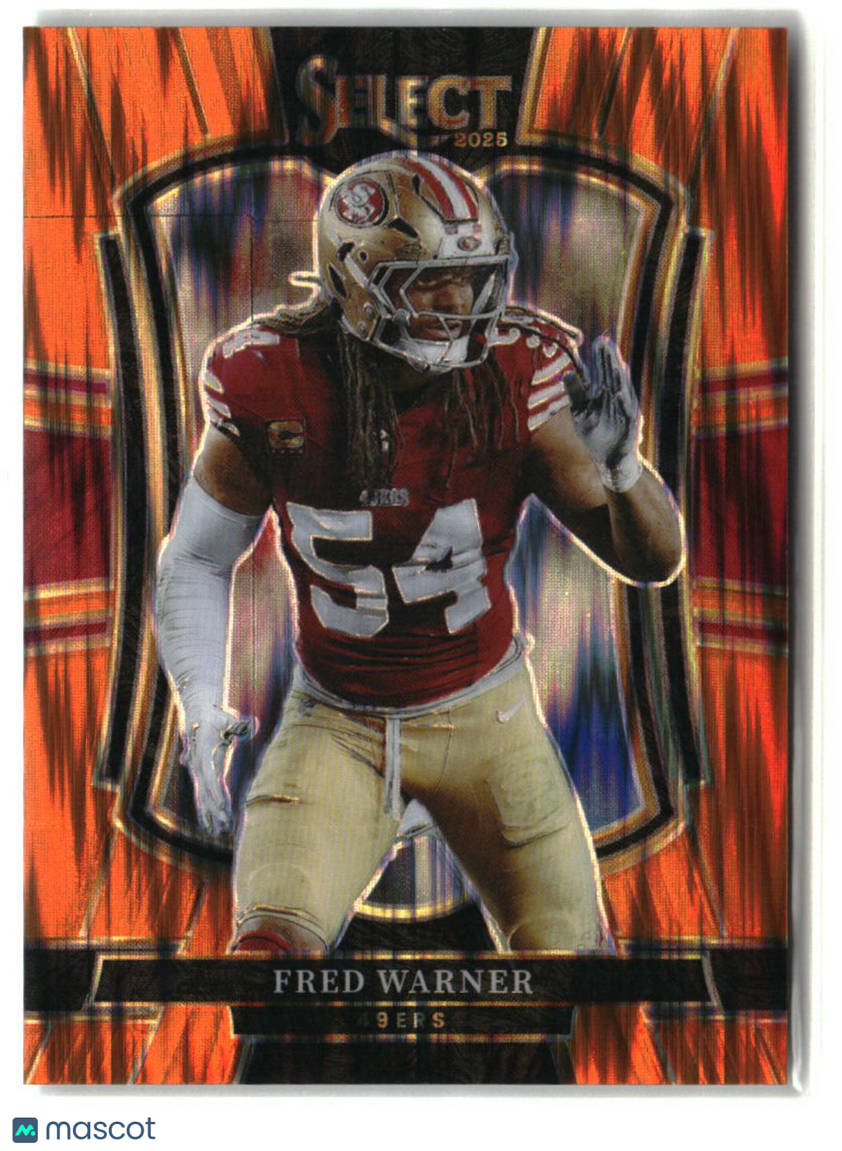 Fred Warner 2025 Panini Select Orange Prizm Shock #118 #/399