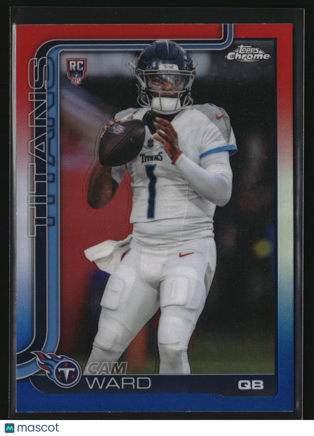 Cam Ward 2025 Topps Chrome Red White and Blue Refractor #314