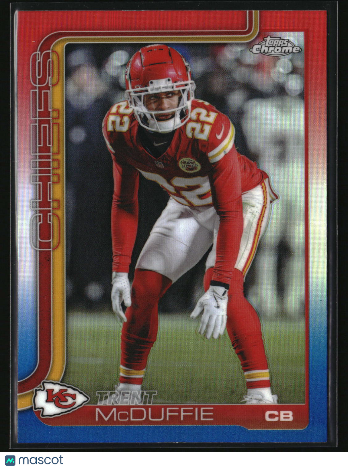 Trent McDuffie 2025 Topps Chrome Red White and Blue Refractor #154