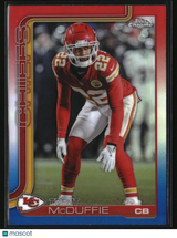 Trent McDuffie 2025 Topps Chrome Red White and Blue Refractor #154