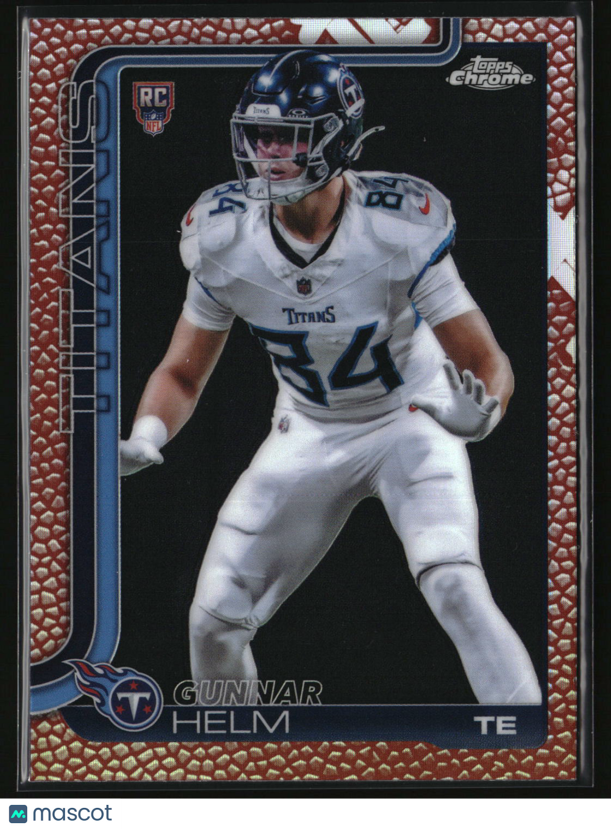 Gunnar Helm 2025 Topps Chrome Football Leather Refractor #305