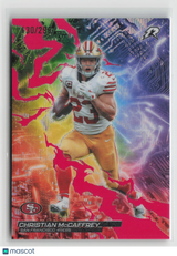 Christian McCaffrey 2025 Topps Resurgence Circuit Breaker Magenta Surge Ref CB-3