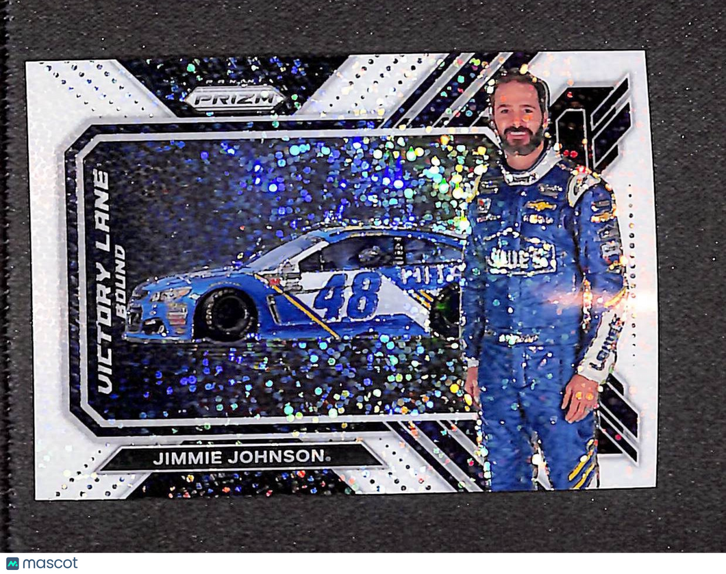 Jimmie Johnson 2023 Panini Prizm Victory Lane Bound White Sparkle Prizm #VLB15 3