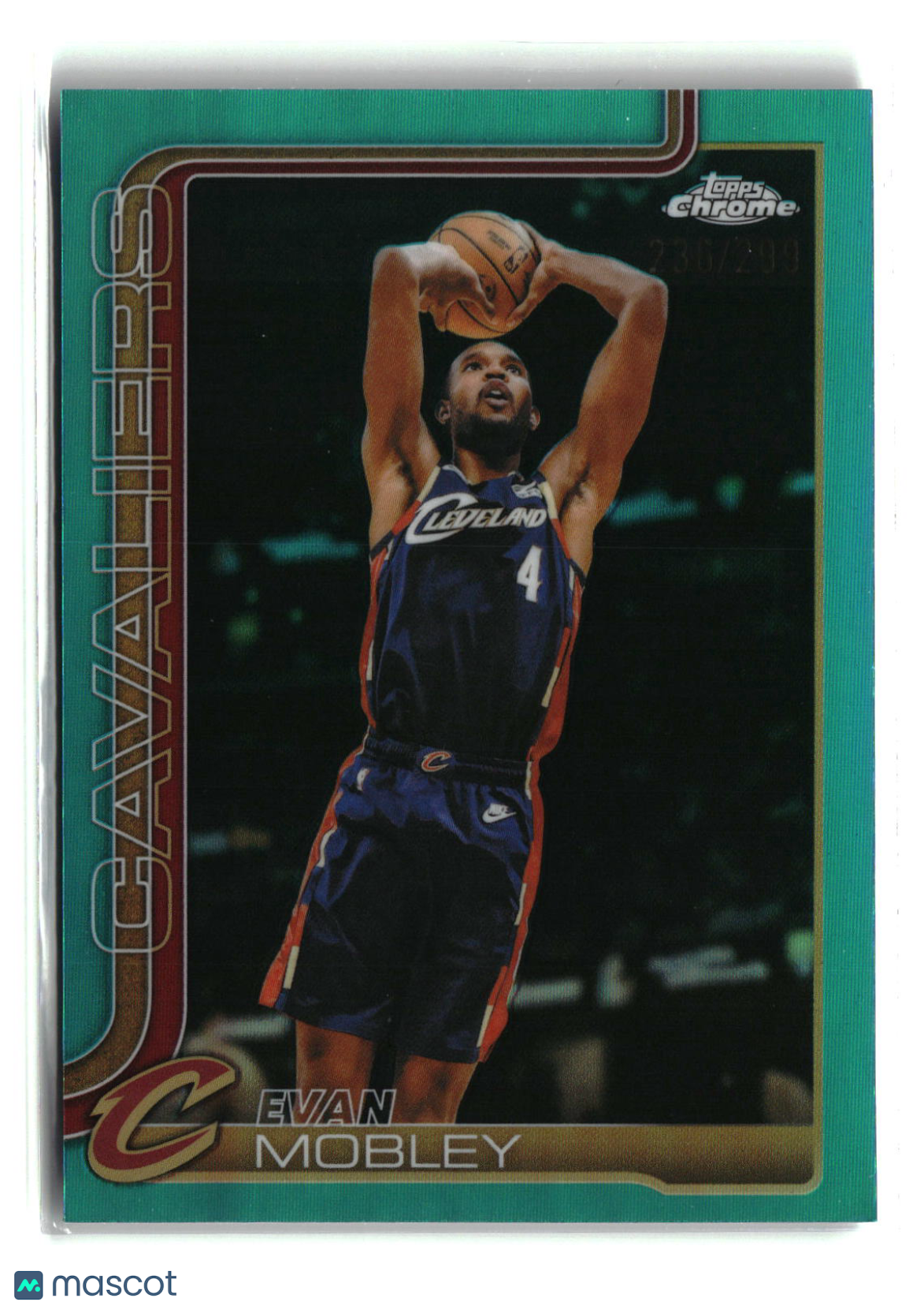 Evan Mobley 2025-26 Topps Chrome Update Teal Refractor #25 #/299