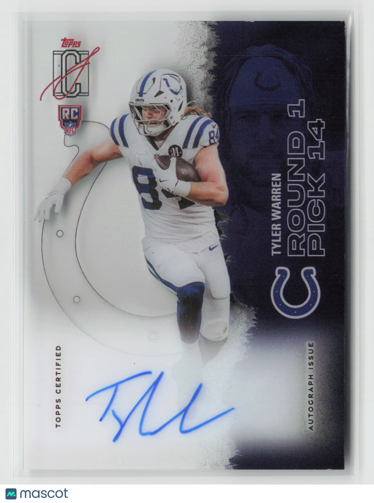 Tyler Warren 2025 Signature Class Rookie Class Crystal Clear Autographs #RCCL-TW