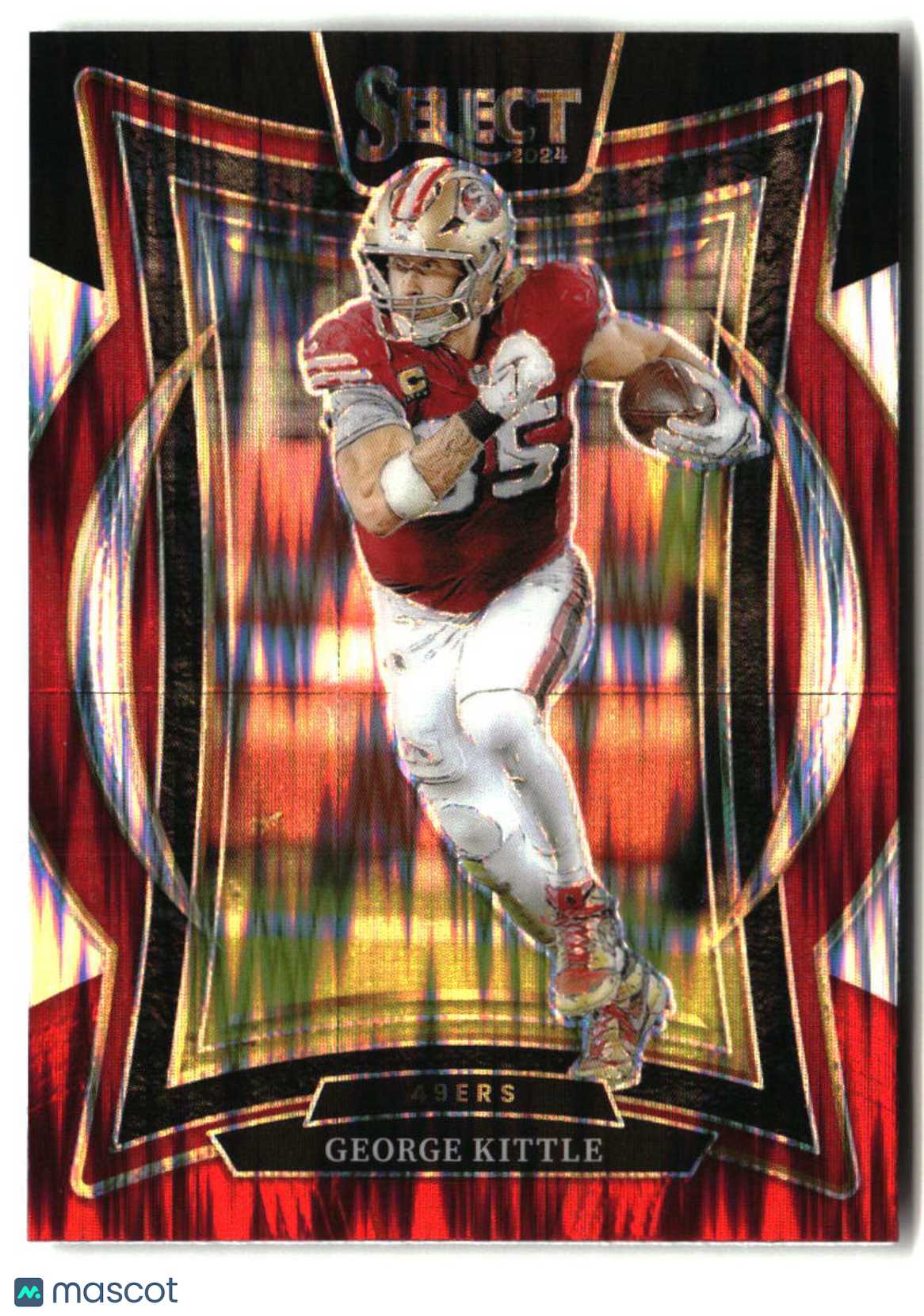 George Kittle 2024 Panini Select Black & Red Prizm Shock #58