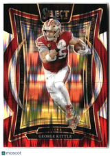 George Kittle 2024 Panini Select Black & Red Prizm Shock #58