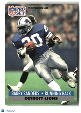 Barry Sanders 1991 Pro Set #502