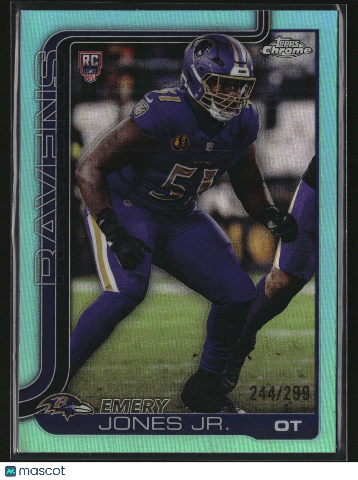 Emery Jones Jr 2025 Topps Chrome Football Teal Refractor /299 #386