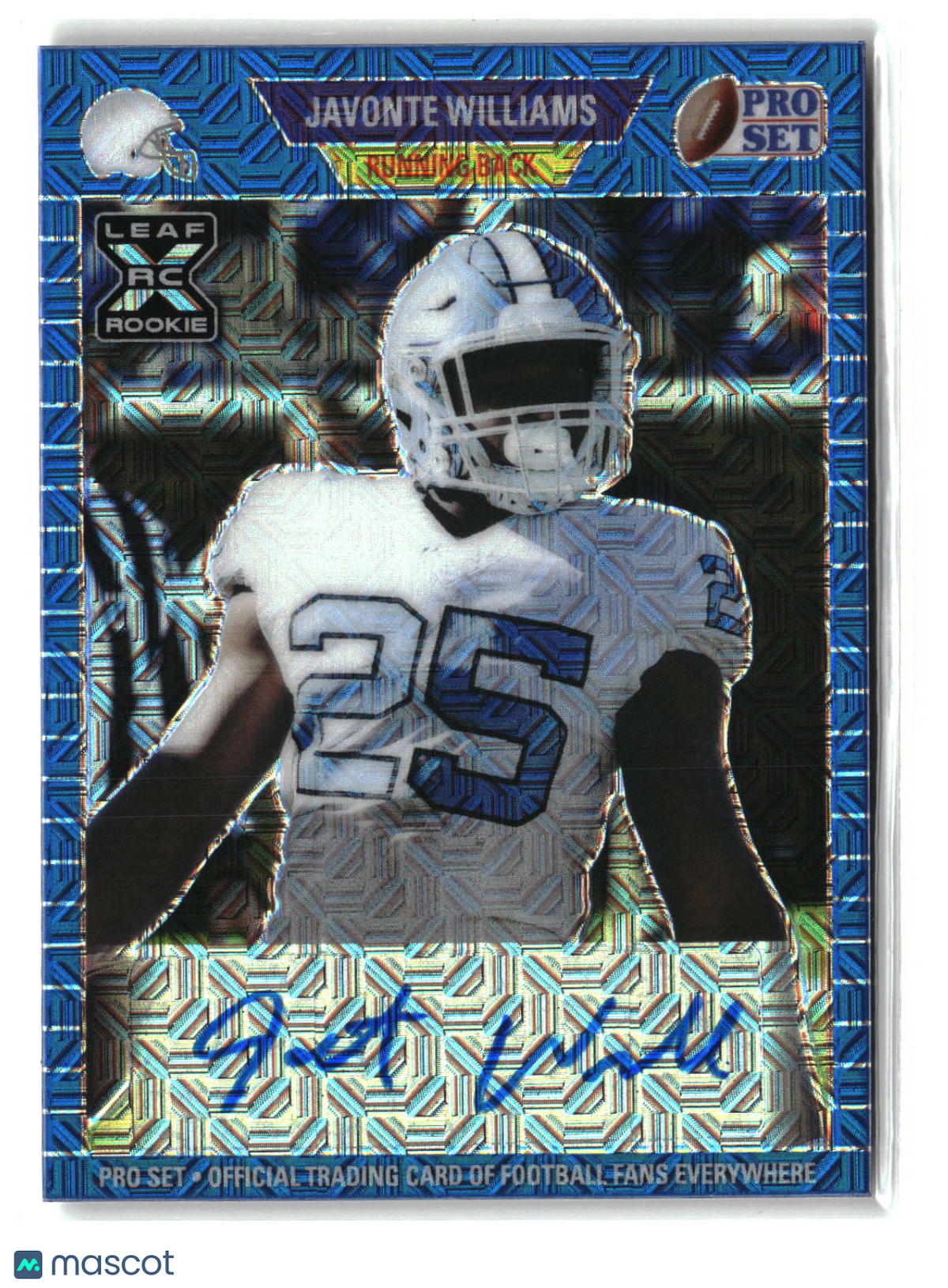 Javonte Williams 2021 Leaf Portrait Autographs Blue #PA-JW2 #/30