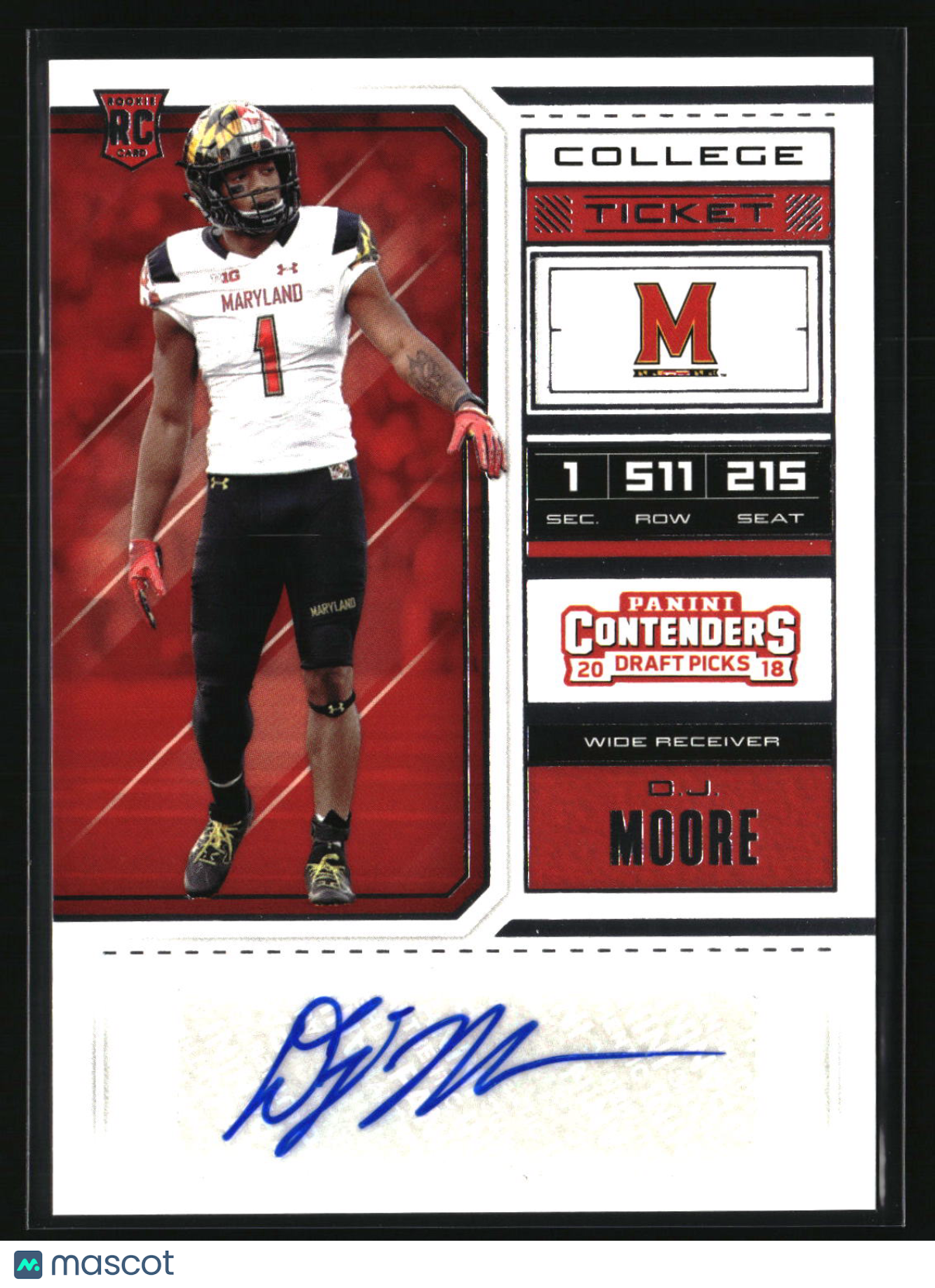 D.J. Moore 2018 Panini Contenders Draft Picks #185