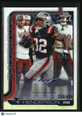 TreVeyon Henderson 2025 Topps Chrome Rookie Autographs Refractor #RA-THE #/499
