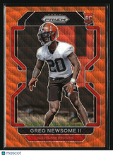 Greg Newsome II 2021 Panini Prizm Orange Wave #376 #/60