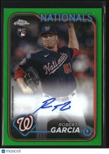 Robert Garcia 2024 Topps Chrome Rookie Autographs Green Refractor #RA-RGA #/99