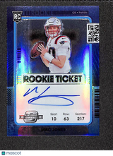 Mac Jones 2021 Panini Contenders Optic Rookie Ticket Teal #109B /35
