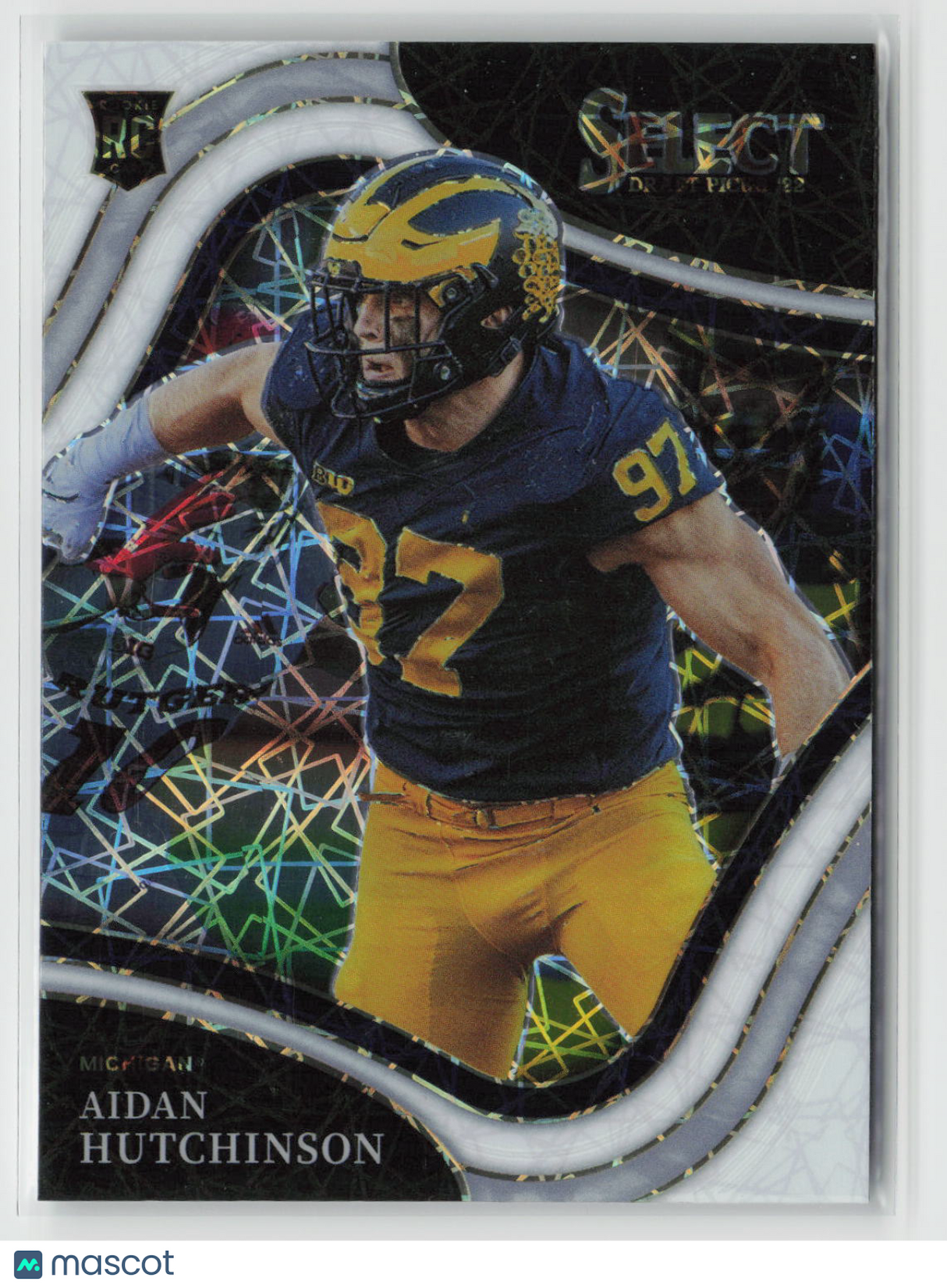 Aidan Hutchinson 2022 Panini Select Draft Picks White Lazer Prizm #198