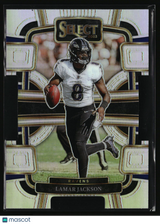 Lamar Jackson 2023 Panini Select Silver Prizms Die Cuts #7