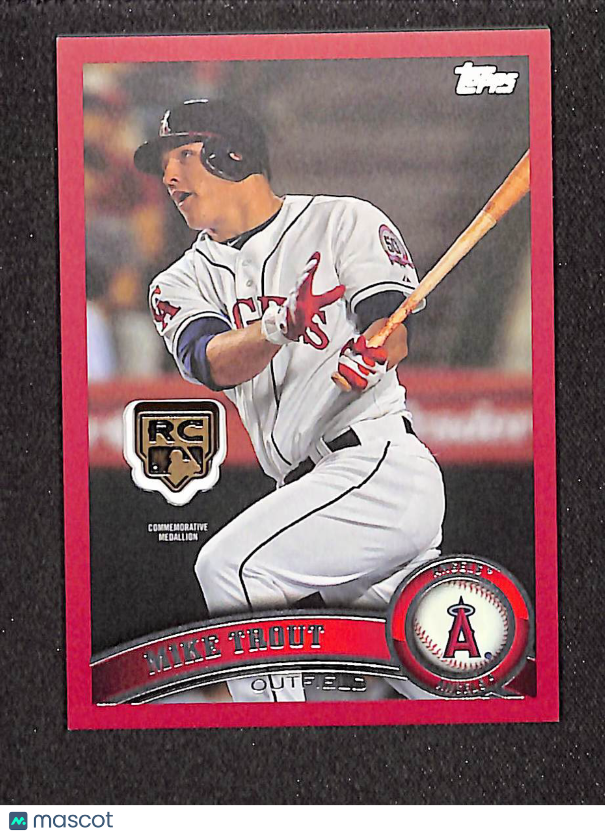 Mike Trout 2020 Topps Rookie Card Retrospective Logo Medallion Red #RCR-MT #/10