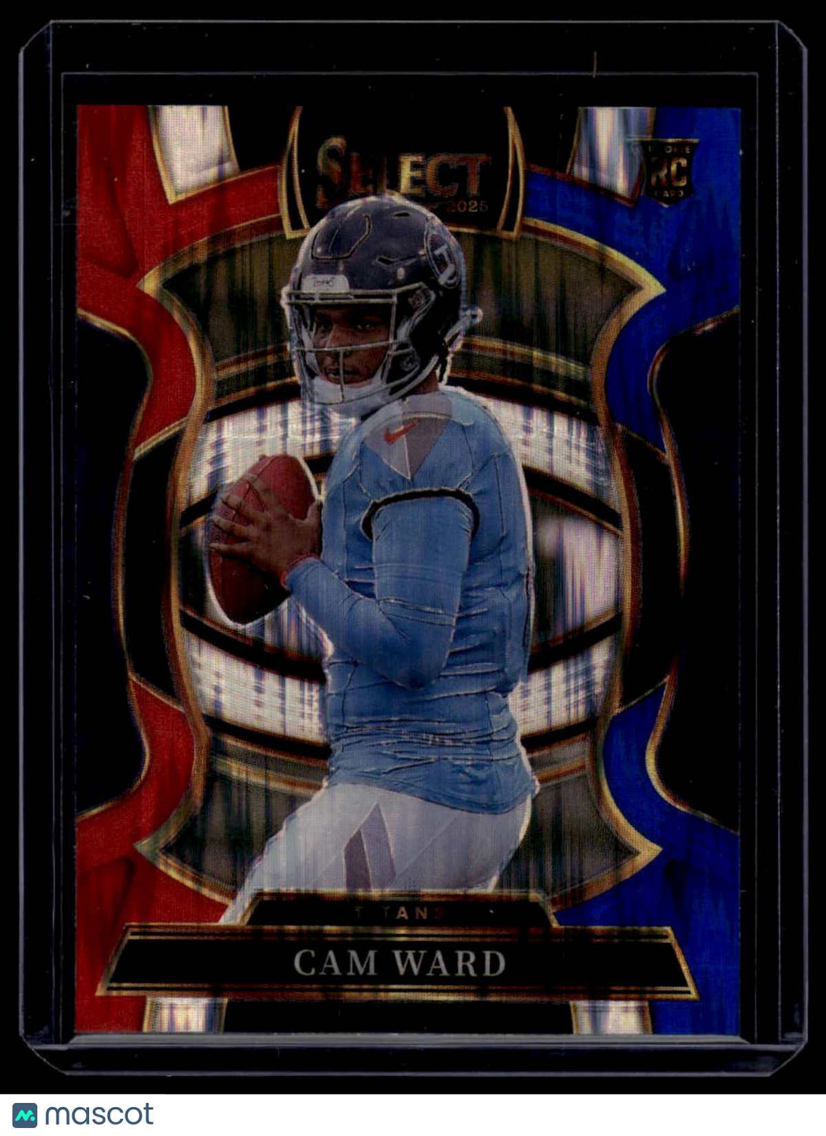 Cam Ward 2025 Panini Select Red and Blue Prizm Shock #26