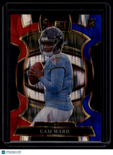 Cam Ward 2025 Panini Select Red and Blue Prizm Shock #26