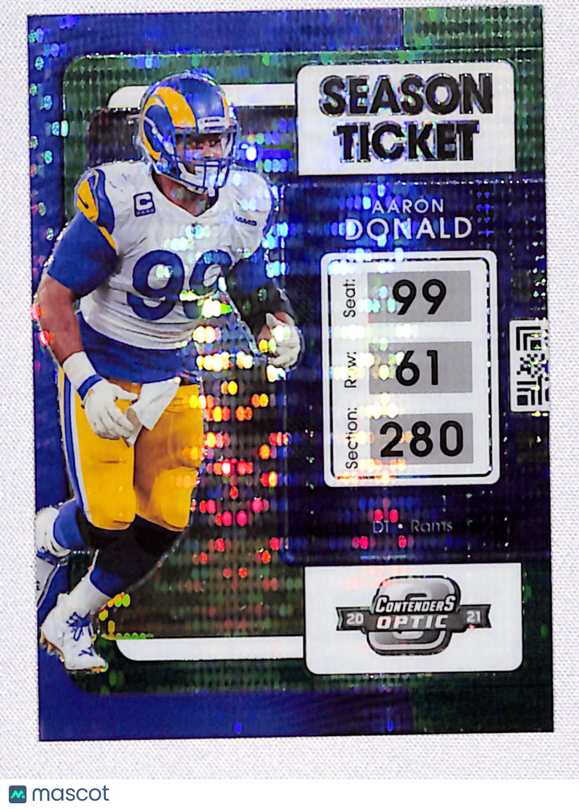 Aaron Donald 2021 Panini Contenders Optic Green Pulsar #52 #/30