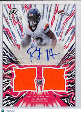 RJ Harvey 2025 Topps Resurgence Amped Up Rookie Relic Auto White Surge Ref AU-RH