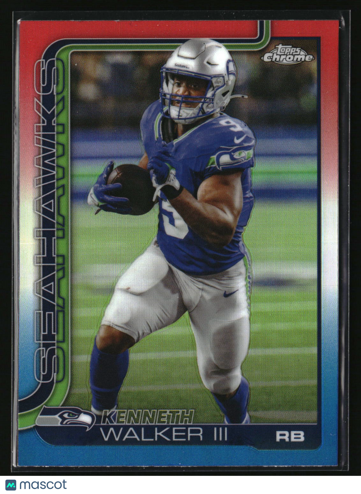 Kenneth Walker III 2025 Topps Chrome Red White and Blue Refractor #276
