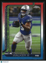 Kenneth Walker III 2025 Topps Chrome Red White and Blue Refractor #276