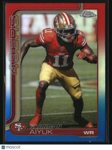 Brandon Aiyuk 2025 Topps Chrome Red White and Blue Refractor #266