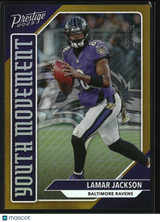 Lamar Jackson 2023 Panini Prestige Youth Movement Xtra Points Gold #YM-5 #/75