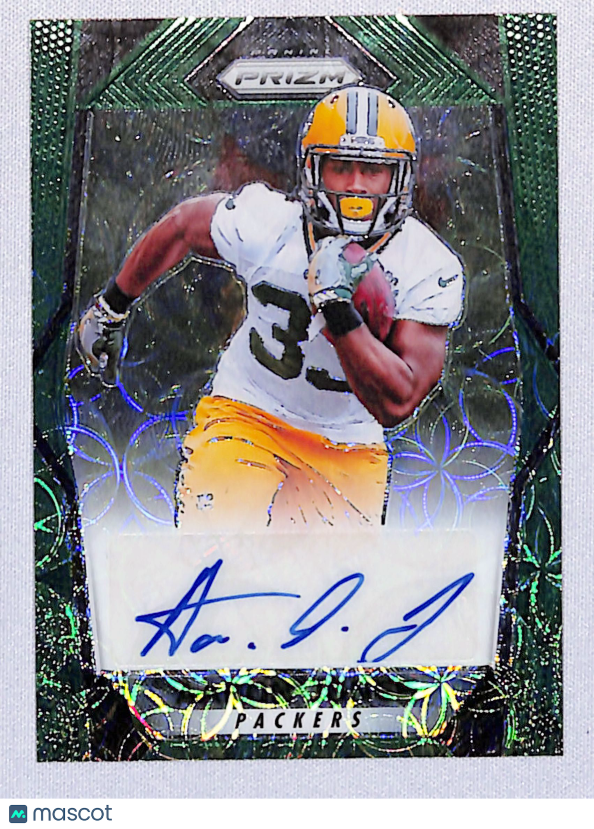 Aaron Jones 2017 Panini Prizm Rookie Autographs Prizm Green Scope #RA-AJN 32/99