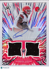 Quinshon Judkins 2025 Topps Resurgence Amped Up Rookie Relic Autographs #AU-QJ