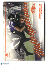 Lamar Jackson 2024 Panini Luminance Unforgettable Orange #UNF-LJN #/100