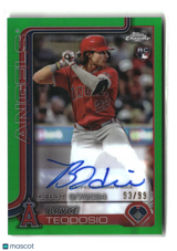 Bryce Teodosio 2025 Topps Chrome Update Rookie Debut Auto Green #CRDA-BT #/99