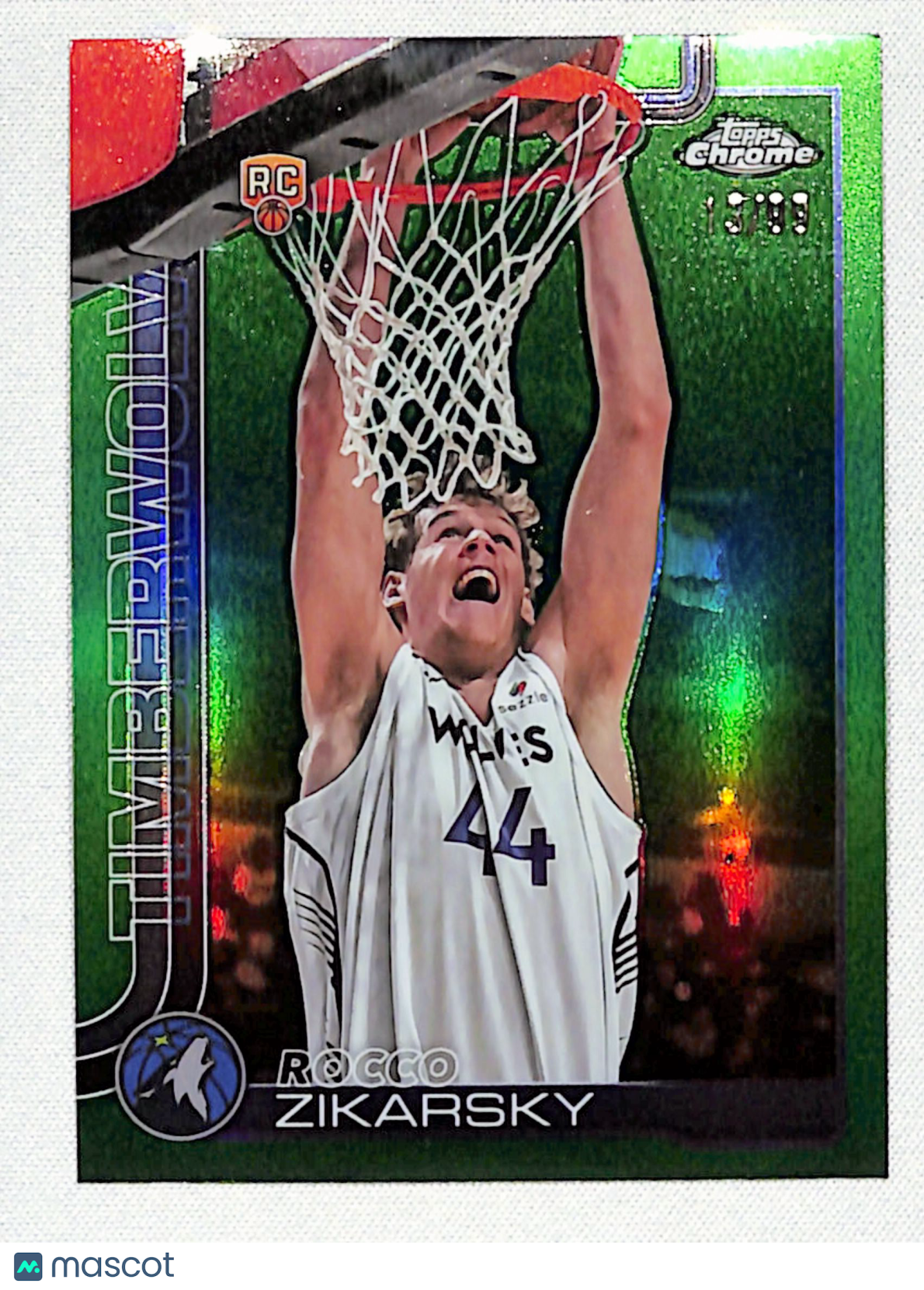Rocco Zikarsky 2025-26 Topps Chrome Green Refractor #296 #/99