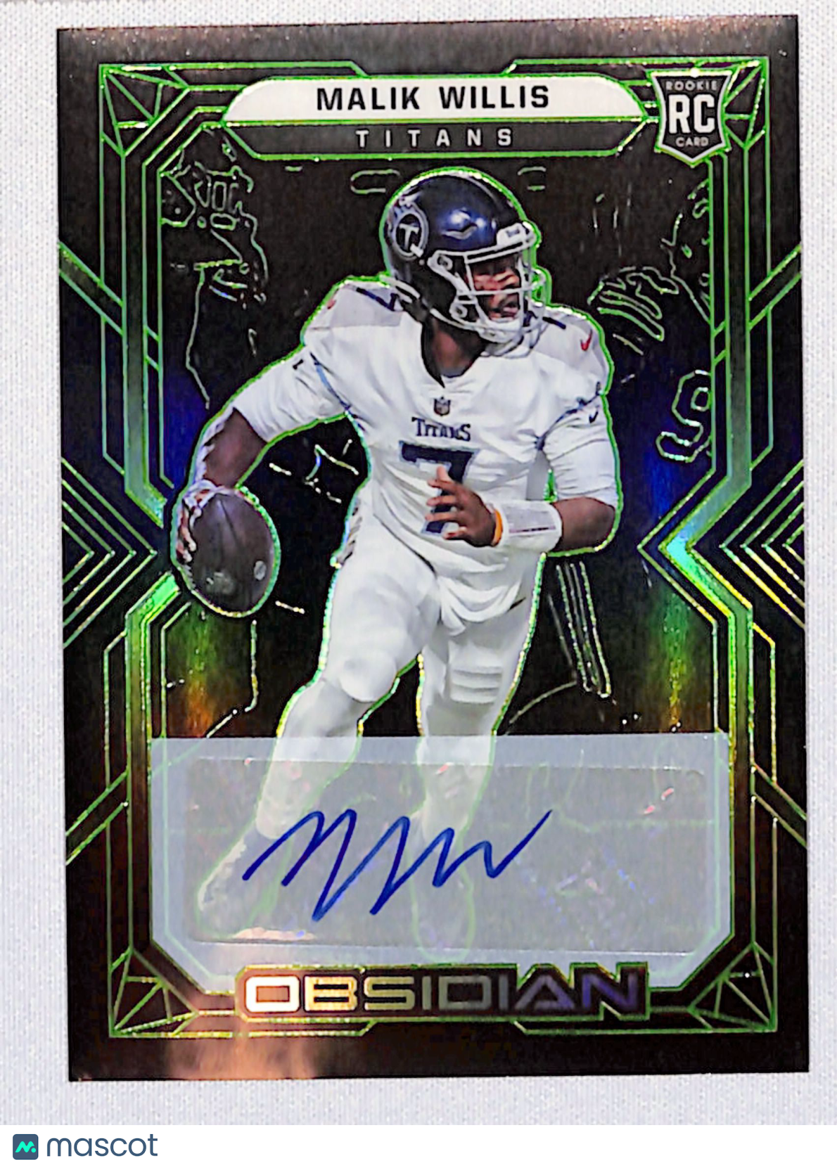 Malik Willis 2022 Panini Obsidian Rookie Autos Electric Etch Green #102 #/50