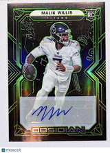Malik Willis 2022 Panini Obsidian Rookie Autos Electric Etch Green #102 #/50