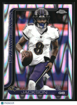 Lamar Jackson 2025 Topps Chrome Ray Wave Refractor #24