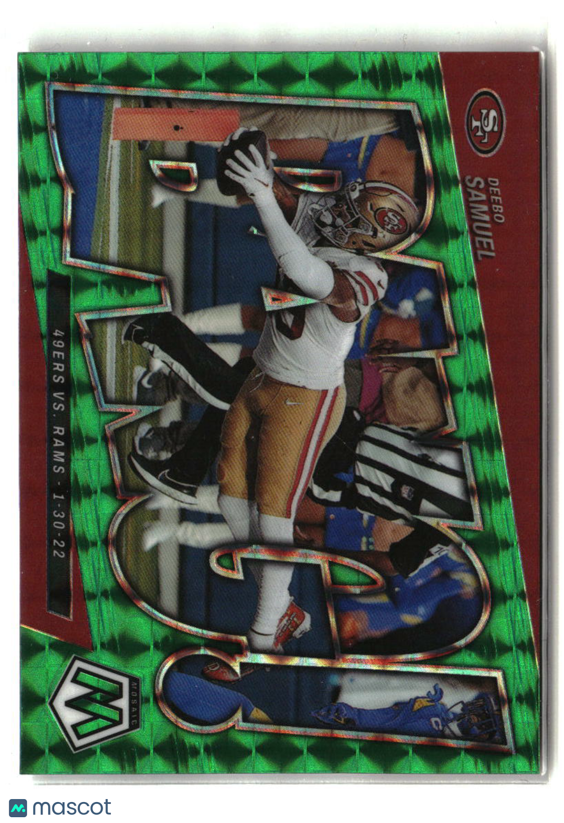 Deebo Samuel 2022 Panini Mosaic Bang! Mosaic Green #B-1