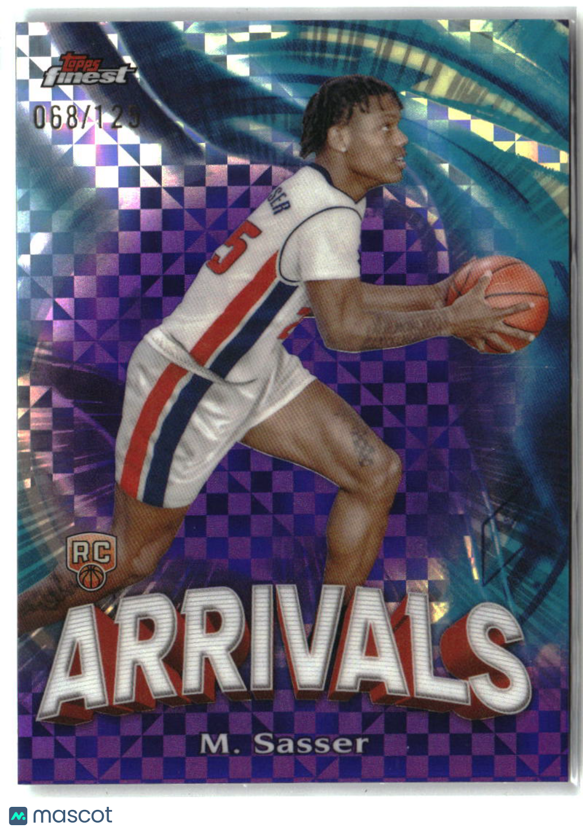Marcus Sasser 2023-24 Finest Arrivals Purple Checkerboard Refractors #A-25 #/125