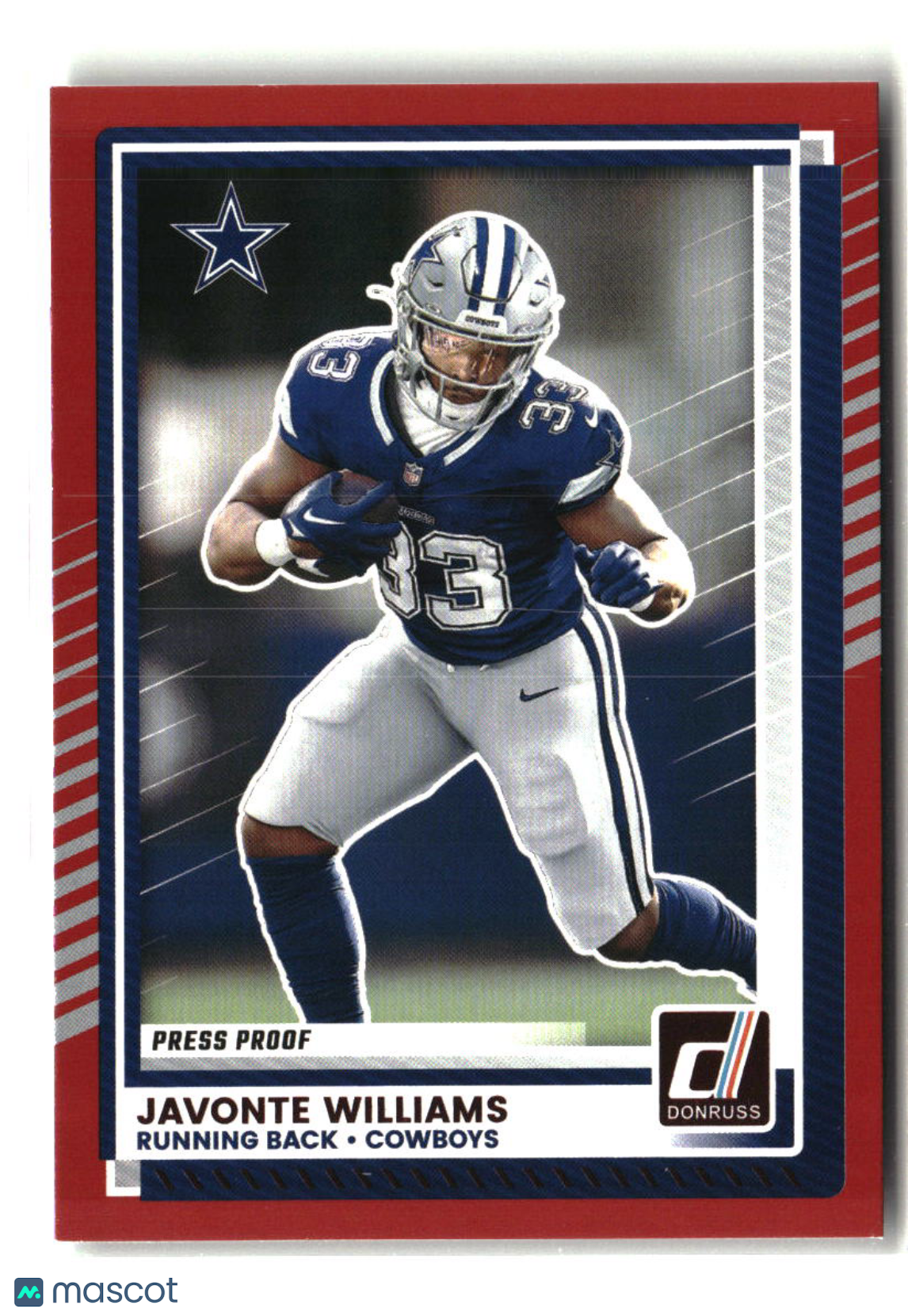 Javonte Williams 2025 Donruss Press Proofs Red #265