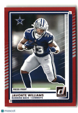 Javonte Williams 2025 Donruss Press Proofs Red #265