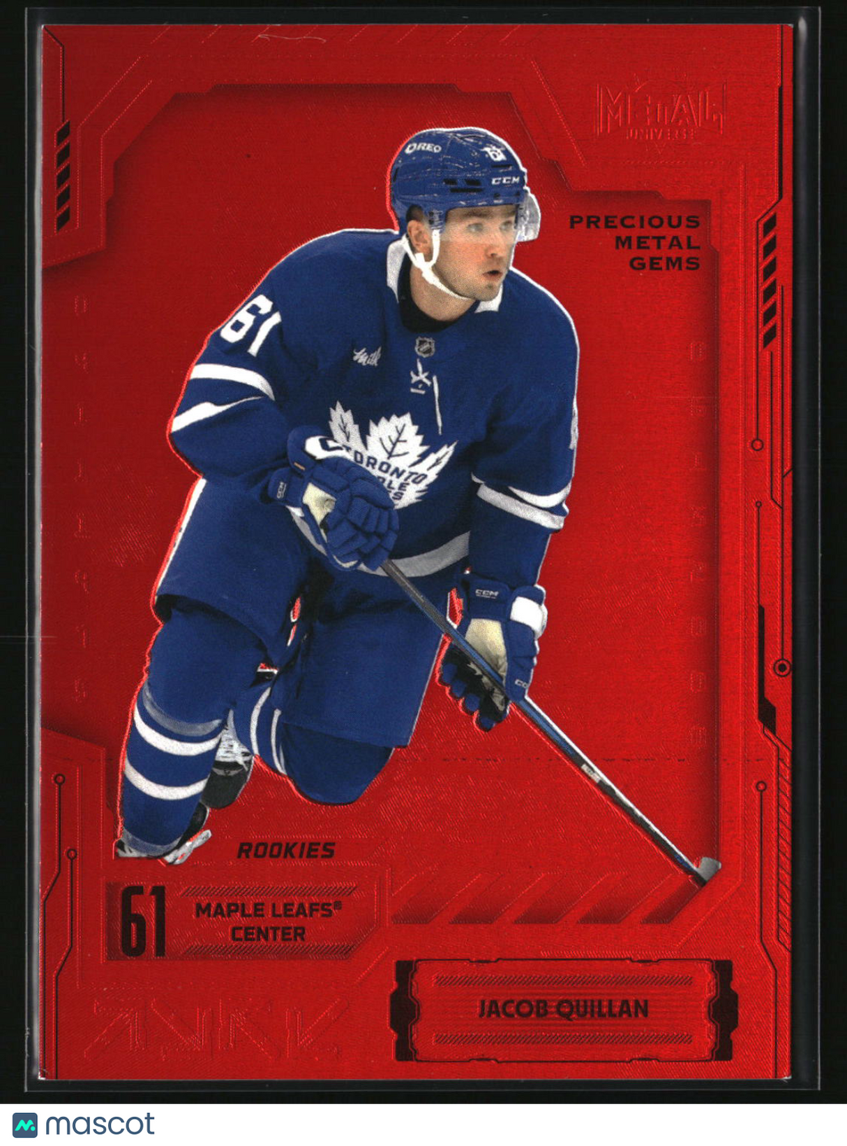 Jacob Quillan 2025-26 SkyBox Metal Universe Precious Metal Gems Red #102 #/100