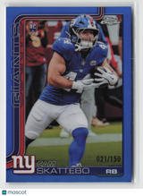 Cam Skattebo 2025 Topps Chrome Blue Refractor #331 #/150