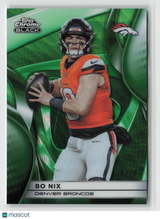 Bo Nix 2025 Topps Chrome Black Green Wave Refractor #33 #/99
