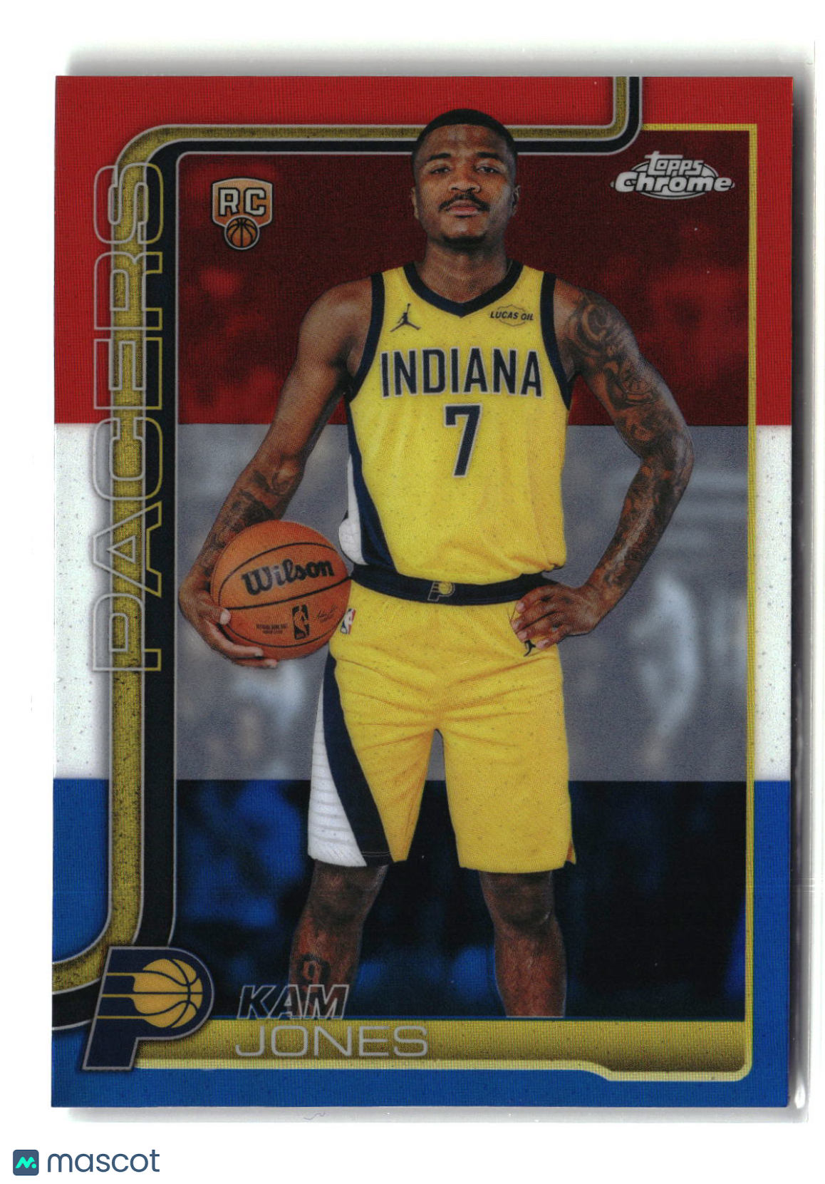 Kam Jones 2025-26 Topps Chrome Update Red White and Blue Refractor #189