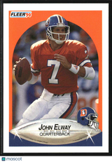 John Elway 1990 Fleer Lower right star of AFC logo aligned with blue #21